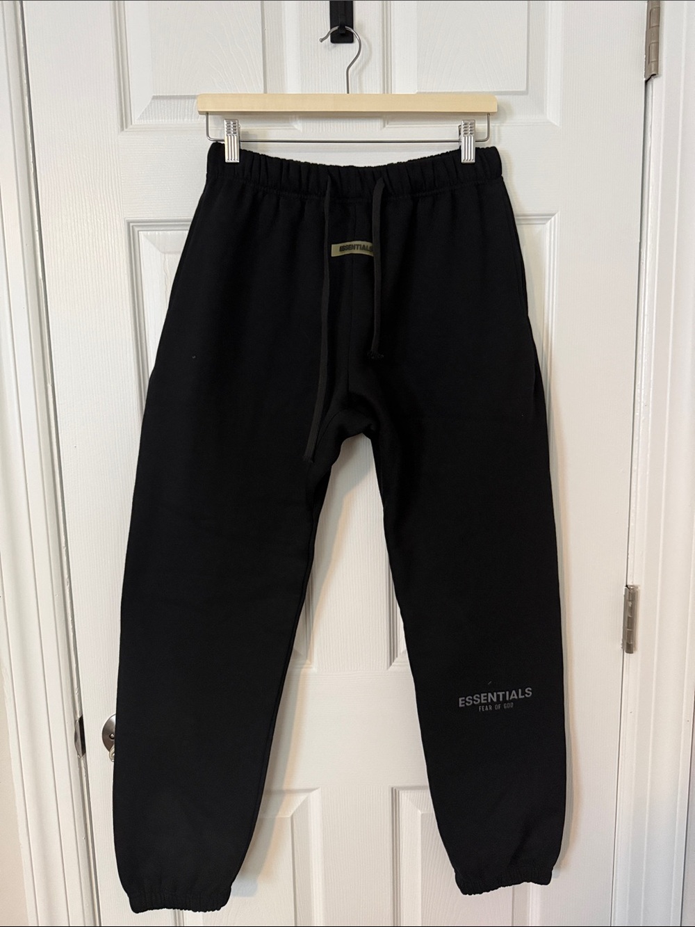 Essentials Black Women’s Jogger Sweatpants with Subtle Logo